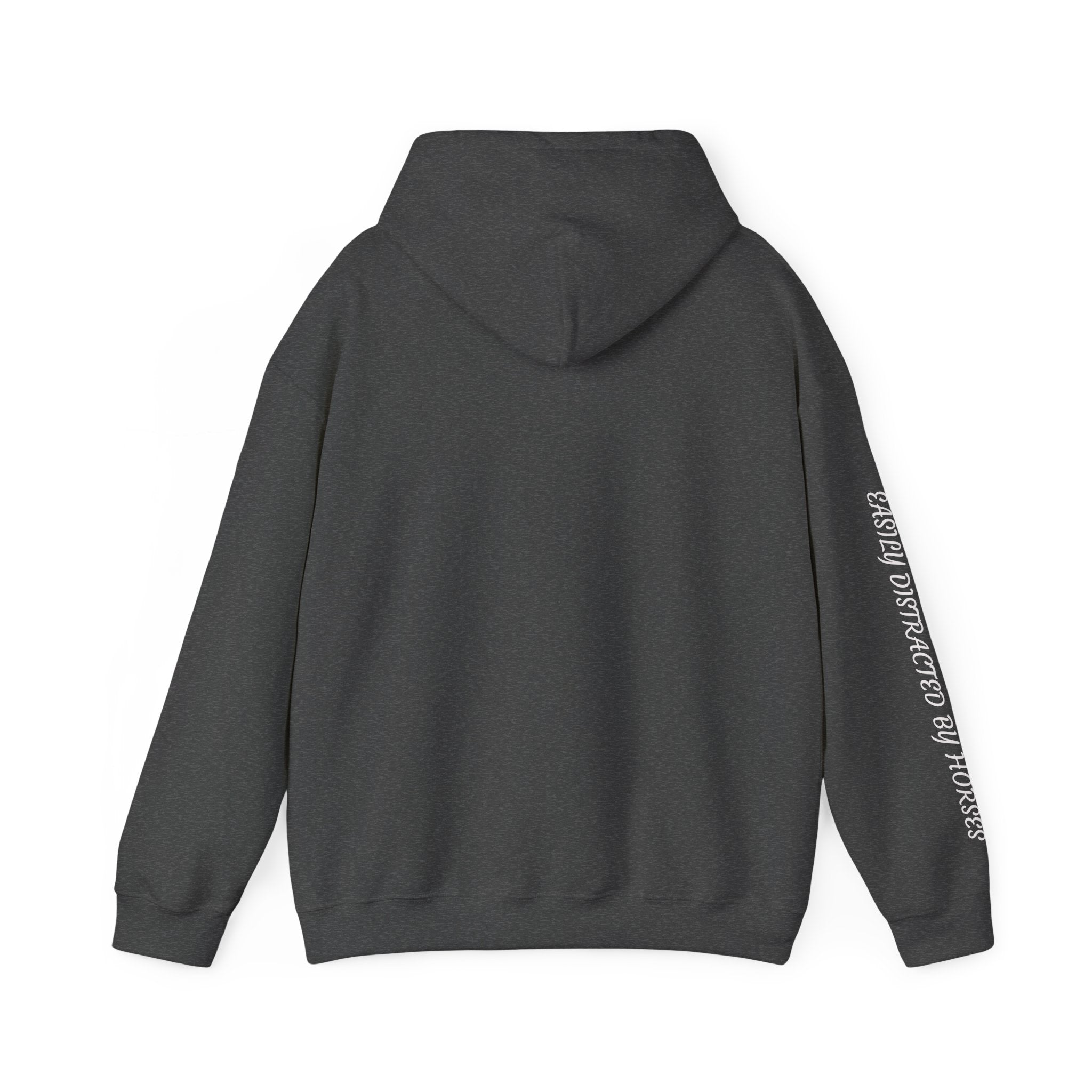 Minimalist Galloping Horse Hoodie — Small Center Chest Horse Illustration