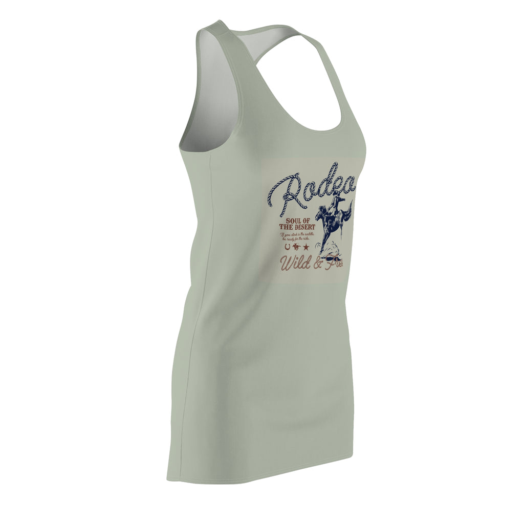 Rodeo Wild & Free Racerback Dress — Vintage Bull Rider Graphic