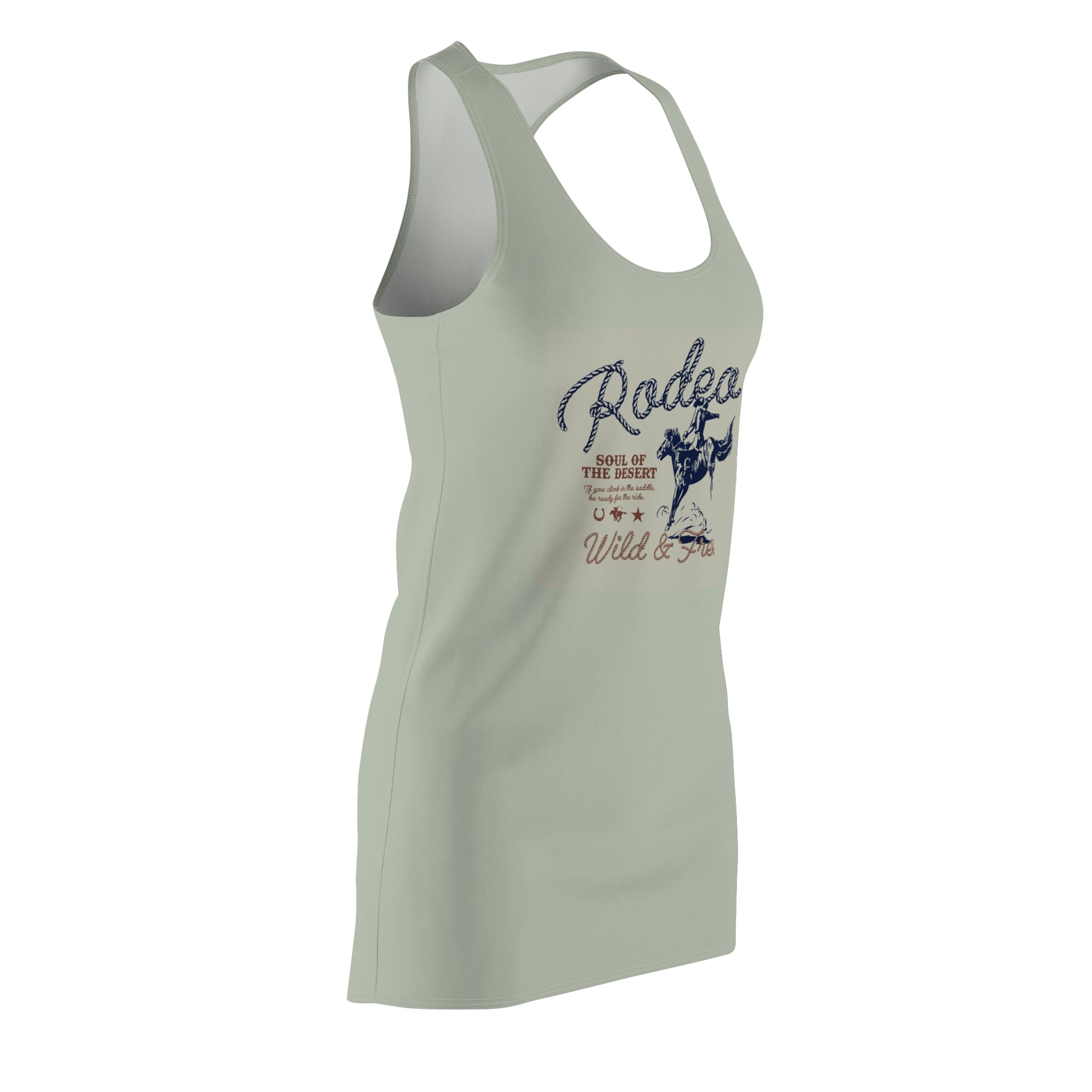 Rodeo Wild & Free Racerback Dress — Vintage Bull Rider Graphic