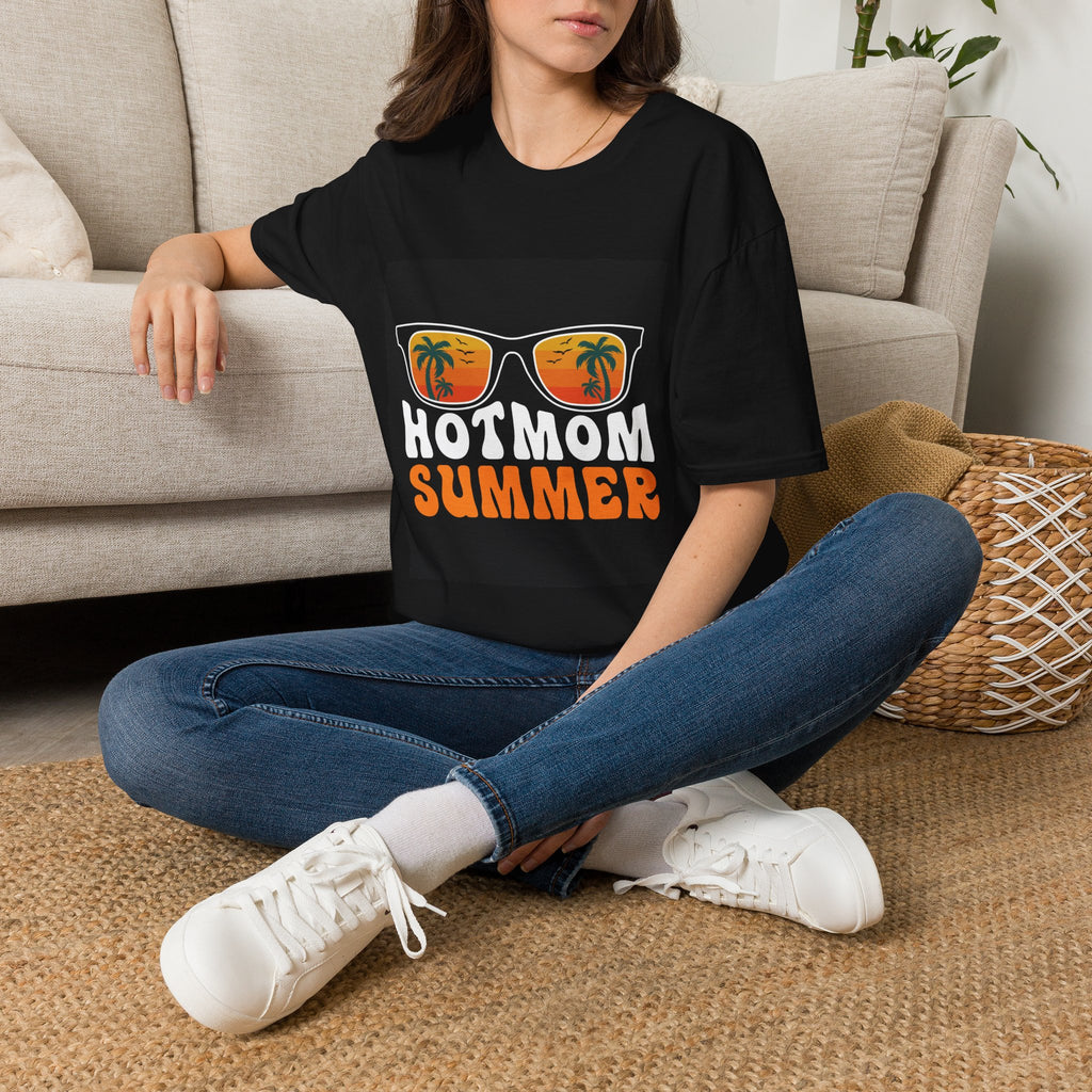 Hot Mom Summer T-Shirt — Sunglasses Palm Tree Beach Graphic