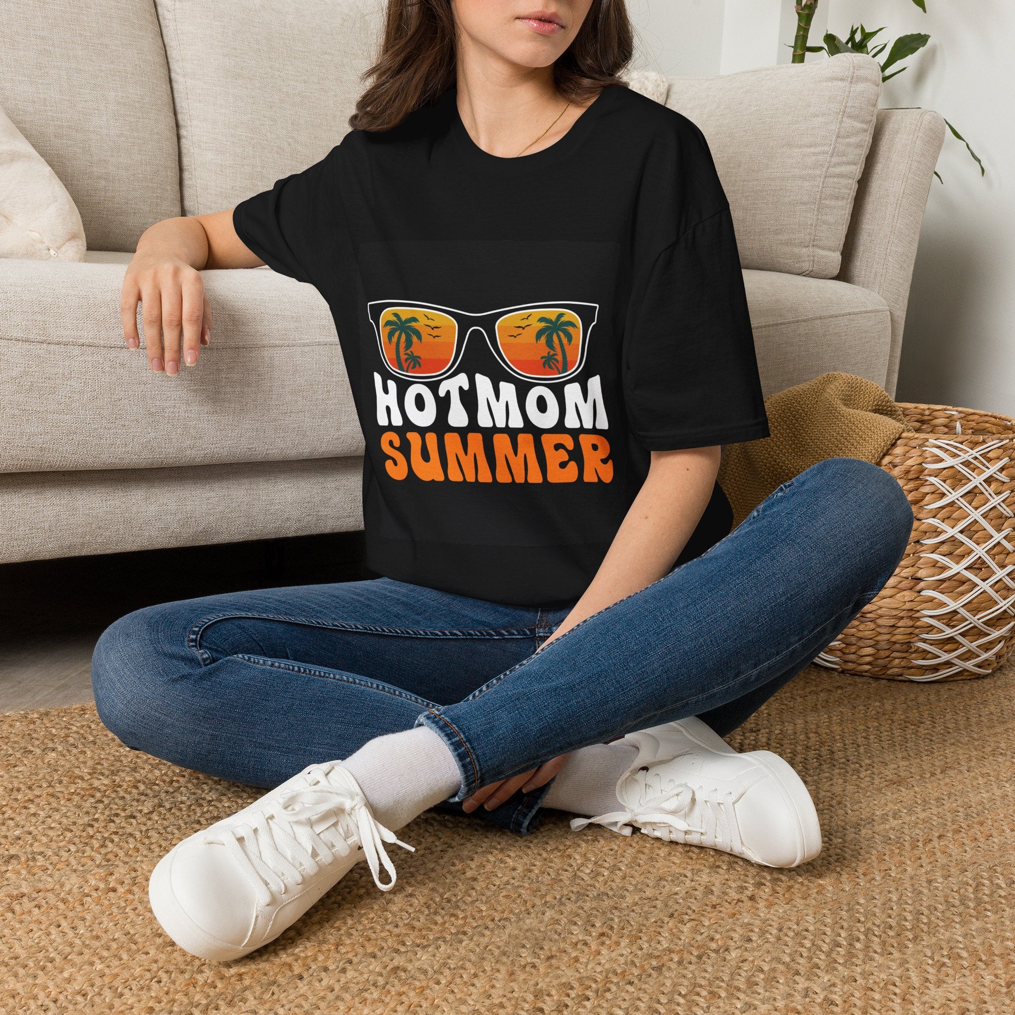 Hot Mom Summer T-Shirt — Sunglasses Palm Tree Beach Graphic
