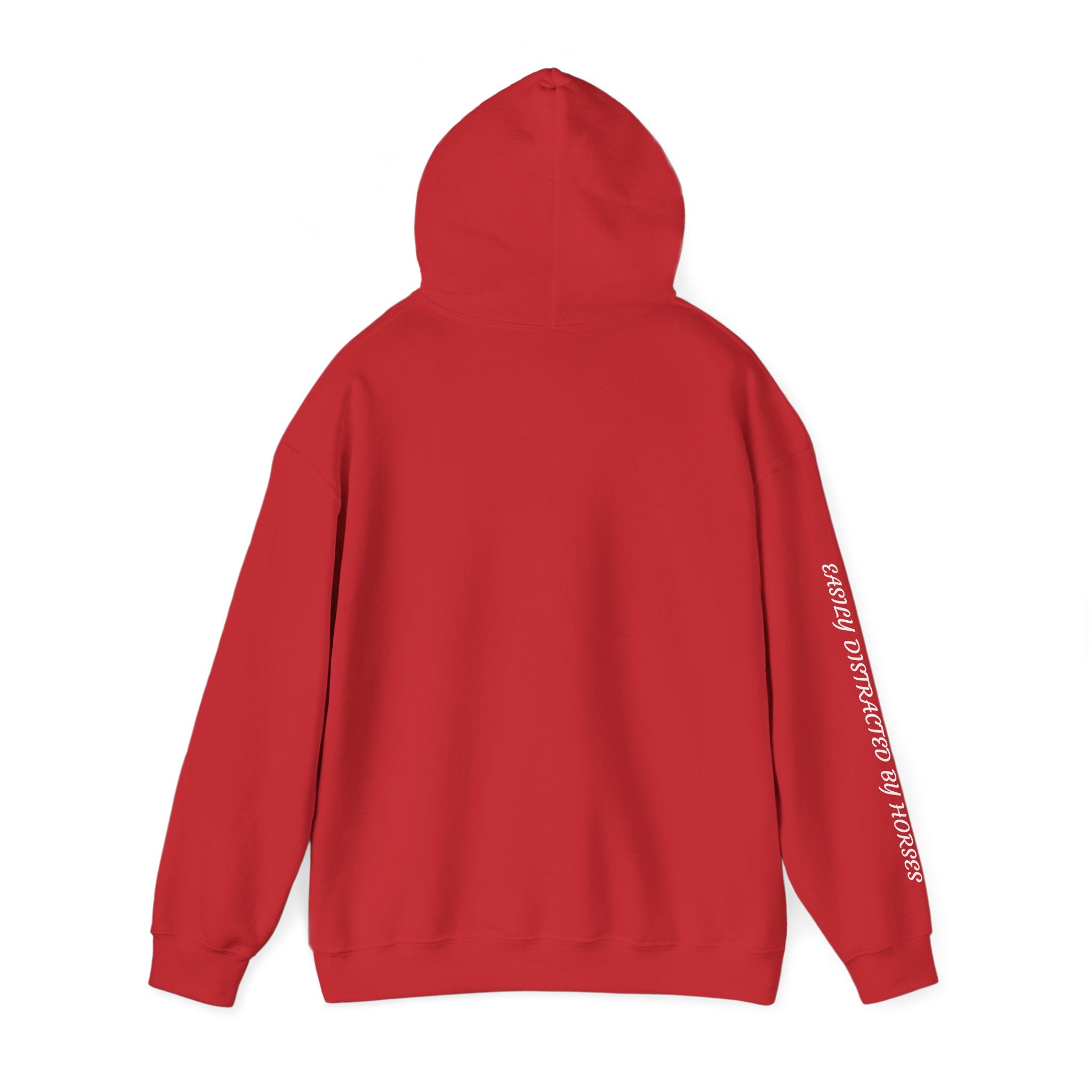 Minimalist Galloping Horse Hoodie — Small Center Chest Horse Illustration