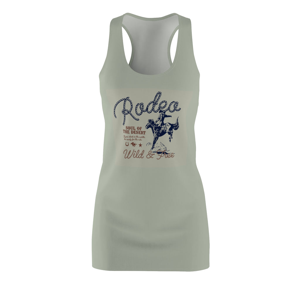 Rodeo Wild & Free Racerback Dress — Vintage Bull Rider Graphic