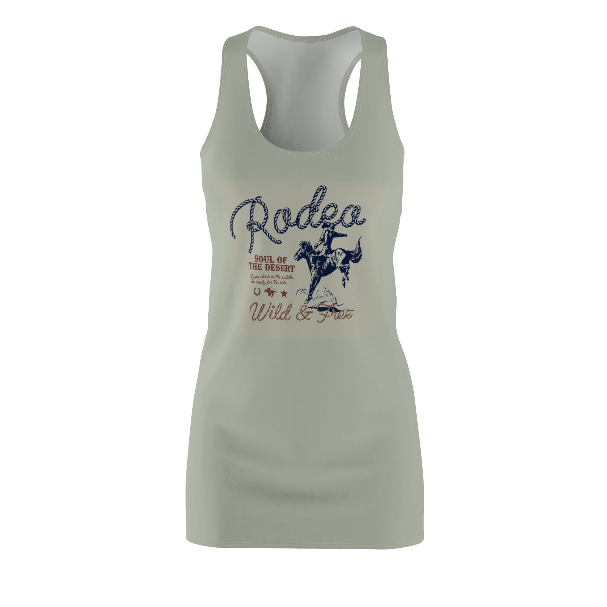 Rodeo Wild & Free Racerback Dress — Vintage Bull Rider Graphic