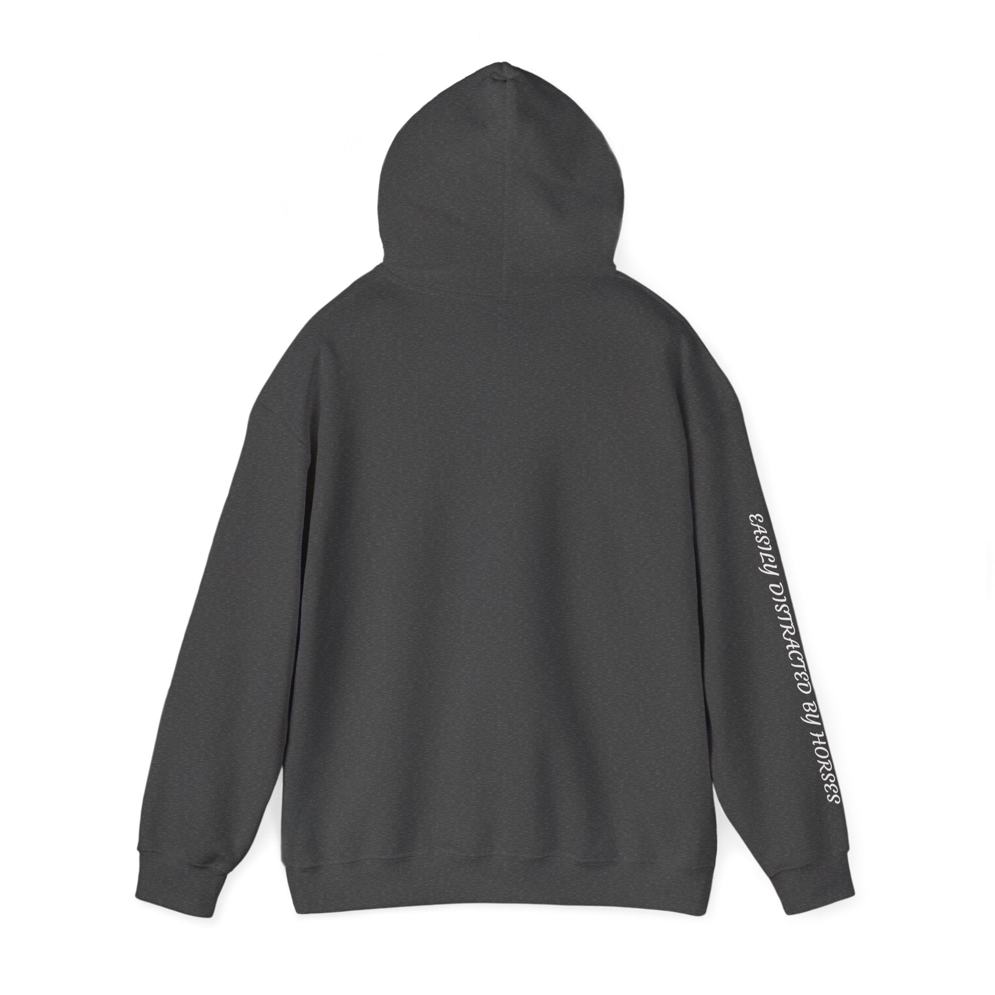 Minimalist Galloping Horse Hoodie — Small Center Chest Horse Illustration