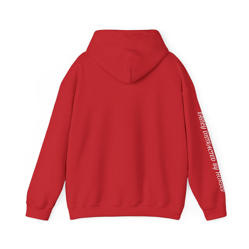 Minimalist Galloping Horse Hoodie — Small Center Chest Horse Illustration